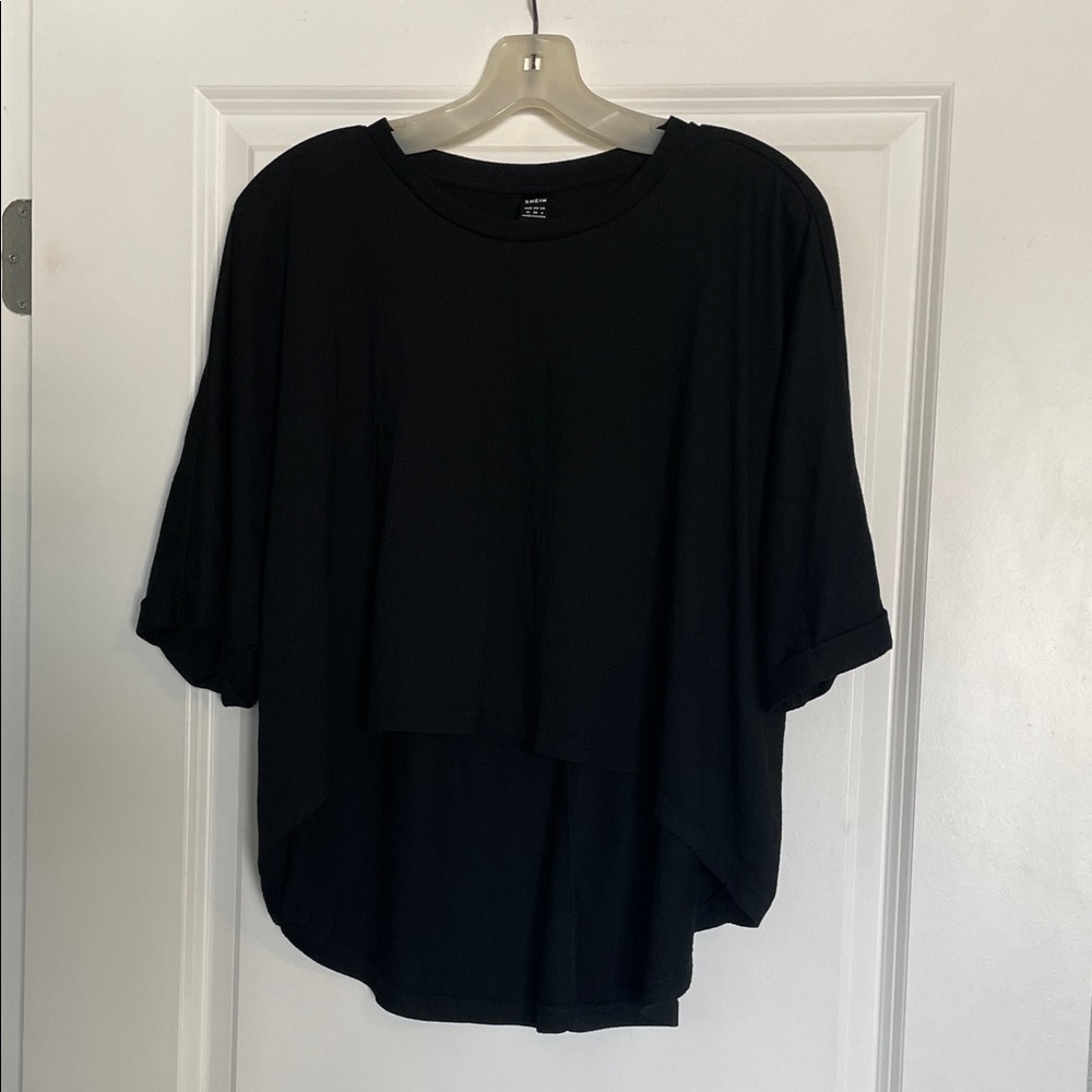 SHEIN WOMENS black top Size M crop front